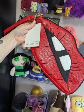 Skinnydip Red Lip-Shaped Clutch Wristlet
